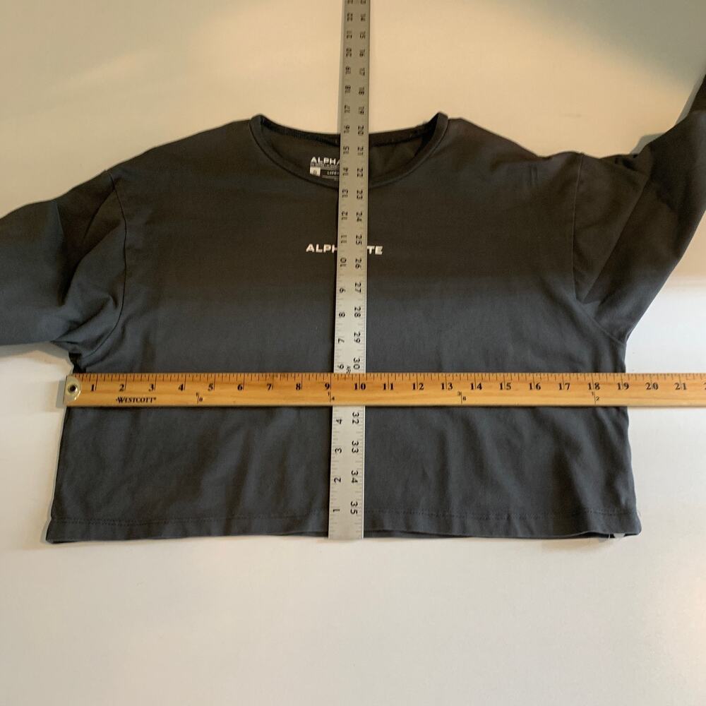 Alphalete Top Womens S Small Graphite Lifestyle Fit Long Sleeve Athletic Cropped - Picture 7 of 11